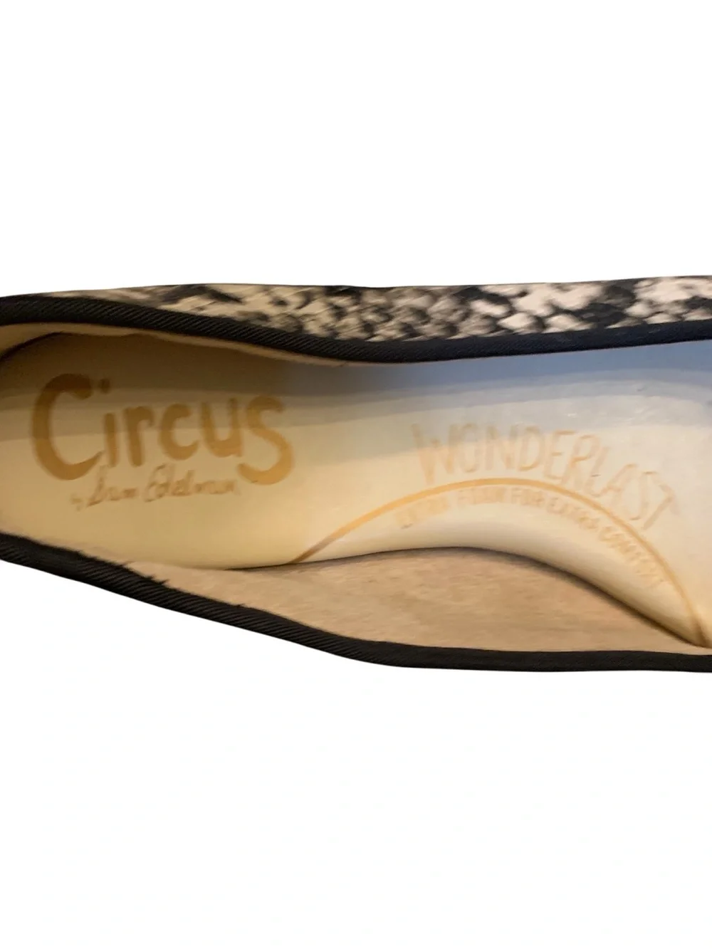 Circus by Sam Edelman Black and White Snake-Print Ballet Flats